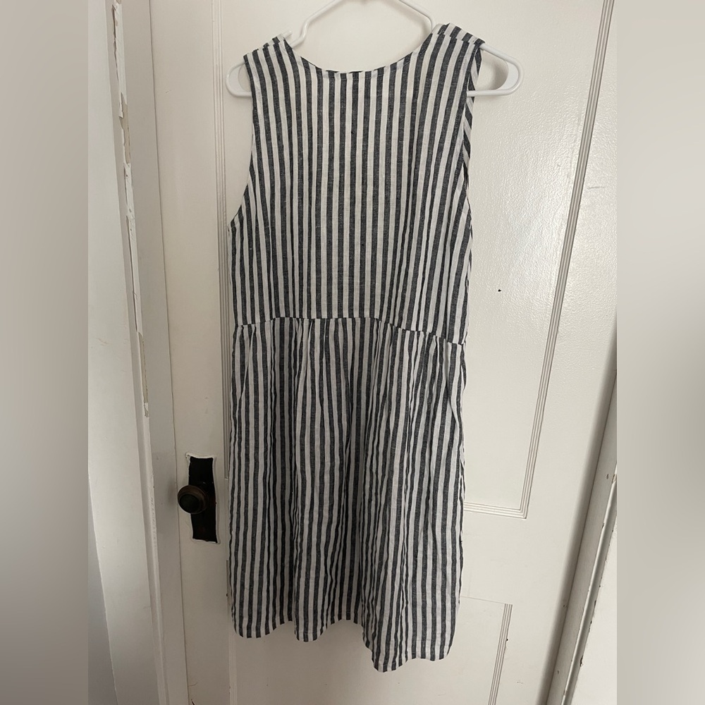 Conscious Clothing Linen Striped Sleeveless Dress - Picture 5 of 5